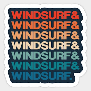 Windsurf Vintage Retro 70s 80s Colors Text Design Sticker